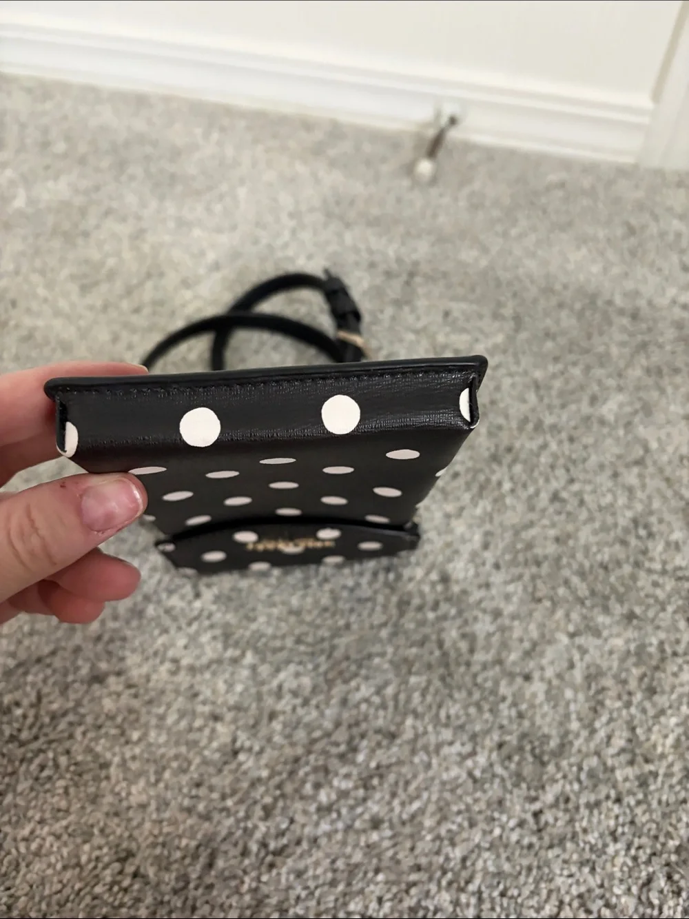 kate spade Black and White Polka Dot Crossbody Phone Pouch